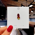 Detailed view of creative cartoon rocket enamel pin in vibrant red and yellow colors - 6*Red Space Rocket Pin
