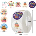 Detailed dimensions of 25mm Happy Birthday sticker rolls for gift packaging and decoration - C279; 500 Labels/Roll