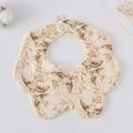 Soft 100% cotton gauze baby bib in petal shape with vintage bird print and snap button - Gauze Flower Wrap - Little Swallow