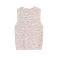 Sexy beige sleeveless cowl neck knit top with fuzzy texture for women on white background - S / Apricot