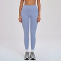 Dames high waist yoga legging in lichtblauw, naadloos v-cut ontwerp voor fitness - S / Grijsblauw