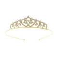 Serre-tête diadème doré pour filles avec strass scintillants et design ajouré élégant - Couronne florale évidée symétrique dorée (Style 66)