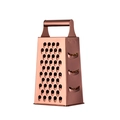 Rose gold stainless steel box grater with four different grating sides for vegetables - Rose Gold