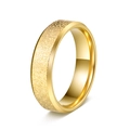 Detailed view of the gold-tone frosted sandblast finish and polished inner ring surface - Gold