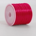 Strong 0.7mm elastic crystal cord in bright rose pink on white spool for DIY jewelry - 46m/Roll / Rose Red