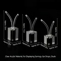 Set of 3 clear acrylic earring stands in varying heights for jewelry display - Fireworks Earring Stand 3pcs Set (Clear)