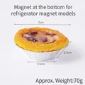 Realistic Portuguese egg tart fridge magnet with golden crust and 7cm top diameter - Egg Tart Fridge Magnet Style