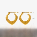 Boucles d'oreilles cœur en acier inoxydable plaqué or 18K, 2cm x 1,8cm, poids 5,5g - Or - Style Texture Coeur (ZN675)