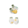 Set guanti e calzini per neonati con simpatici dinosauri e stelle gialle a pois - Set Guanti e Scarpine Grande Dinosauro Colorato