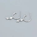 Elegante s925 Silber-Ohrstecker mit Quasten aus quadratischen und tropfenförmigen Zirkonia - 925er Silber / Weißgold