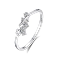 S925 sterling silver planet and star ring with sparkling cubic zirconia inlay - Platinum-FDJZ-260