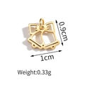Pendentif cloche doré 18K pour bracelets, hauteur 0,9 cm et largeur 1 cm, poli brillant - Cloche