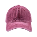 Detail of vintage washed burgundy cotton baseball cap showing distressed texture - Burgundy