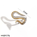 Anello minimalista irregolare in acciaio inossidabile bicolore argento e oro donna - Stile a Onda Semplificato (TR4474-M)