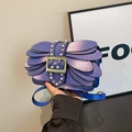 Purple gradient snakeskin crossbody bag with wing details and pearl accents - Purple