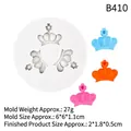 White silicone crown mold for cake toppers and chocolate, showing three colored samples - Style 5#B410 / Gray