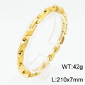 Gouden roestvrijstalen geometrische schakelarmband, hiphopstijl, 210x7mm grootte - Gouden Armband