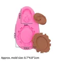 Stampo in silicone rosa con ritratto cameo vintage e cornice ovale per torte fondente - Stile 1 (15-402) / Rosa