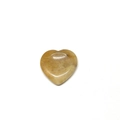 Natural heart-shaped thumb worry stone in yellow-brown finish for stress relief - Topaz