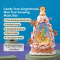 Boîte à musique boule à neige arbre à bonbons bonhomme de pain d'épices avec lumière - Sapin Bonbons Pain D'Épices / Sapin Bonbons Pain D'Épices