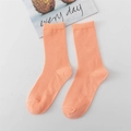 Vibrant orange cotton crew socks featuring a classic ribbed knit texture and soft cotton blend - Jade Red