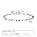Dettaglio del bracciale a sfere in acciaio inossidabile argento con ciondolo K18 - Larghezza 3MM / Argento