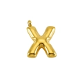 Polished 14K gold plated stainless steel letter X bubble pendant necklace for women - X-Gold / Letters (without Chain)