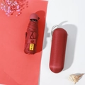 Mini dark red capsule umbrella with UPF50+ sun protection and matching hard case - Thickened Burgundy