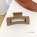 Matte coffee brown hair claw clip in 8.5cm size for medium to thick hair styles - Khaki Hollow Hair Claw