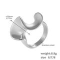 Anello minimalista in acciaio inossidabile placcato oro 18k con design ritorto geometrico - US 7 / A028-Anello in Acciaio