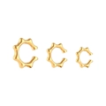 Set di tre ear cuff in acciaio inossidabile placcato oro con design a rivetto in varie misure - Set di 3 Orecchini a Clip Forma Rivetto