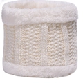 Winter thermal white knitted neck gaiter with thick warm fleece lining for cold protection - One Size / Neck Warmer White