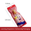 Toddler training chopsticks set with yellow cartoon tiger and 304 stainless steel detail - Yellow Tiger Training Chopsticks (Cartoon Bag)