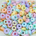 Mini macaron resin donut charms in various pastel colors for DIY jewelry and nail art - 09# Donut (Small)