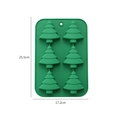 Moule en silicone vert à six cavités de sapin de Noël, mesurant 25,5 cm sur 17,2 cm - 6 Cavités Sapin de Noël