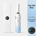 Automatic 24-rib sea salt blue gradient umbrella with a minimalist white gift box - Sea Salt Blue (12-Ribs)