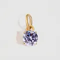6x6mm purple amethyst pendant in 14K gold plated stainless steel with 4-prong setting - 6x6mm / June Light Purple - Gold