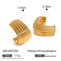 Specifiche dettagliate delle dimensioni per orecchini in acciaio a onde dorate - Stile Texture Ondulata Oro (JDE2407039)