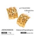 Orecchini a perno curvi in acciaio inossidabile dorato lucido per un look minimalista - Oro