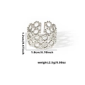 Silver beaded hexagonal open ring made of durable tarnish-free titanium steel - TYR0482 / Silver Hollow Hexagon