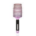 Pink and purple gradient vented hair brush with black bristles and ergonomic handle - Pink Purple Gradient Boar Bristle Vented Brush