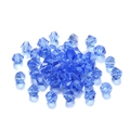 Macro view of blue faceted bicone crystal glass beads for DIY jewelry making and crafts - 3mm / Light Blue