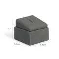 Gray microfiber square ring display stand holder with slanted top 5.5x5.5x5cm size - Grey Ring Stand