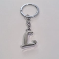 Sleek silver metal keychain featuring a polished letter L pendant on a classic keyring - Letter L / Silver