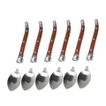 Set di 6 cucchiai da cena in acciaio inox con manici in legno di Sapele e rivetti - Set di 6 cucchiaini da tè
