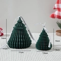 Dark green origami Christmas tree scented candles in two sizes with white ribbons - Small Dark Green (Grapefruit Sea)