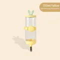 550ml yellow rabbit-eared hanging pet water bottle with stainless steel roller ball - Bunny Small 550ml / Yellow