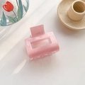 Pink rectangular acetate hair claw clip with a glossy finish for elegant daily styling - 5cm / Light Pink