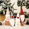 Set di 4 gnomi natalizi in maglia con motivi a fiocchi e stelle per decoro dell'albero - Ornamenti da Appendere Gnomo in Tessuto a Maglia (Set di 4)