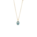 Goldene Hamsa-Halskette mit blauem Emaille-Auge-Anhänger und feiner Gliederkette - Hamsa Hand Stil(3#)